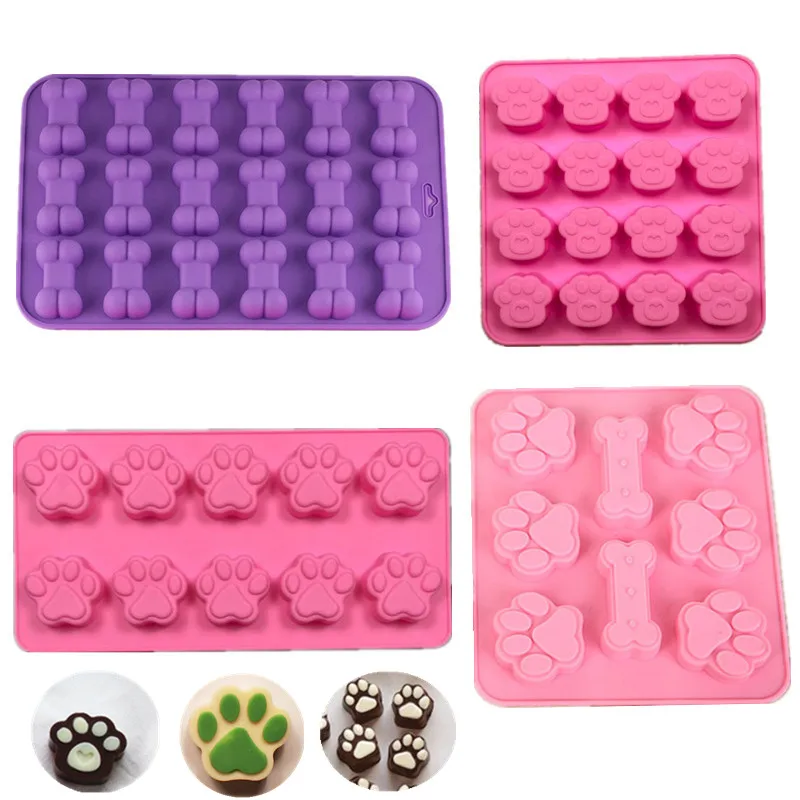 

Lovely Dog Bone Silicone Mold For Baking Chocolate Candy Fondant Confectionery Cat Paw Soap Pastry Moulds Cake Decorating Tools