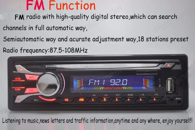 Авторадио автомобильное радио аудио стерео FM Aux вход приемник с SD USB MP3 плеер bluetooth 1 DIN автомобильное радио кассетный плеер