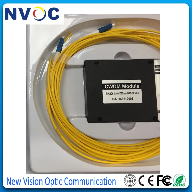 Волоконно оптический 2 канальный модуль 1x2ch CWDM Mux Demux 1370 нм 1390 SM SX 0 мм 1 м LC/UPC корпуса