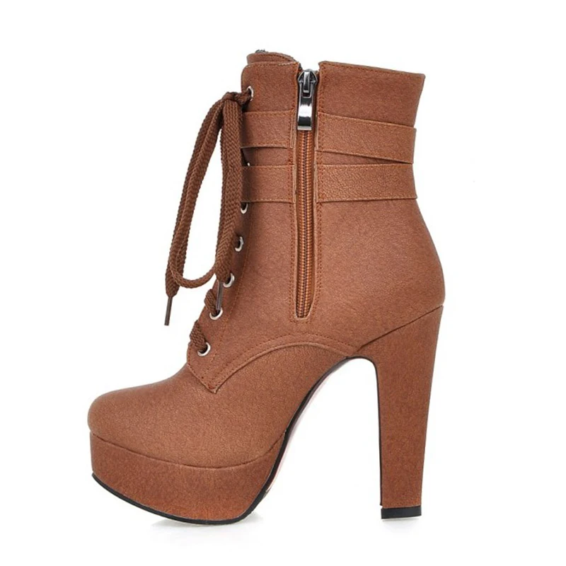 Модные женские ботинки CoolCept ботильоны на высоком каблуке обувь платформе