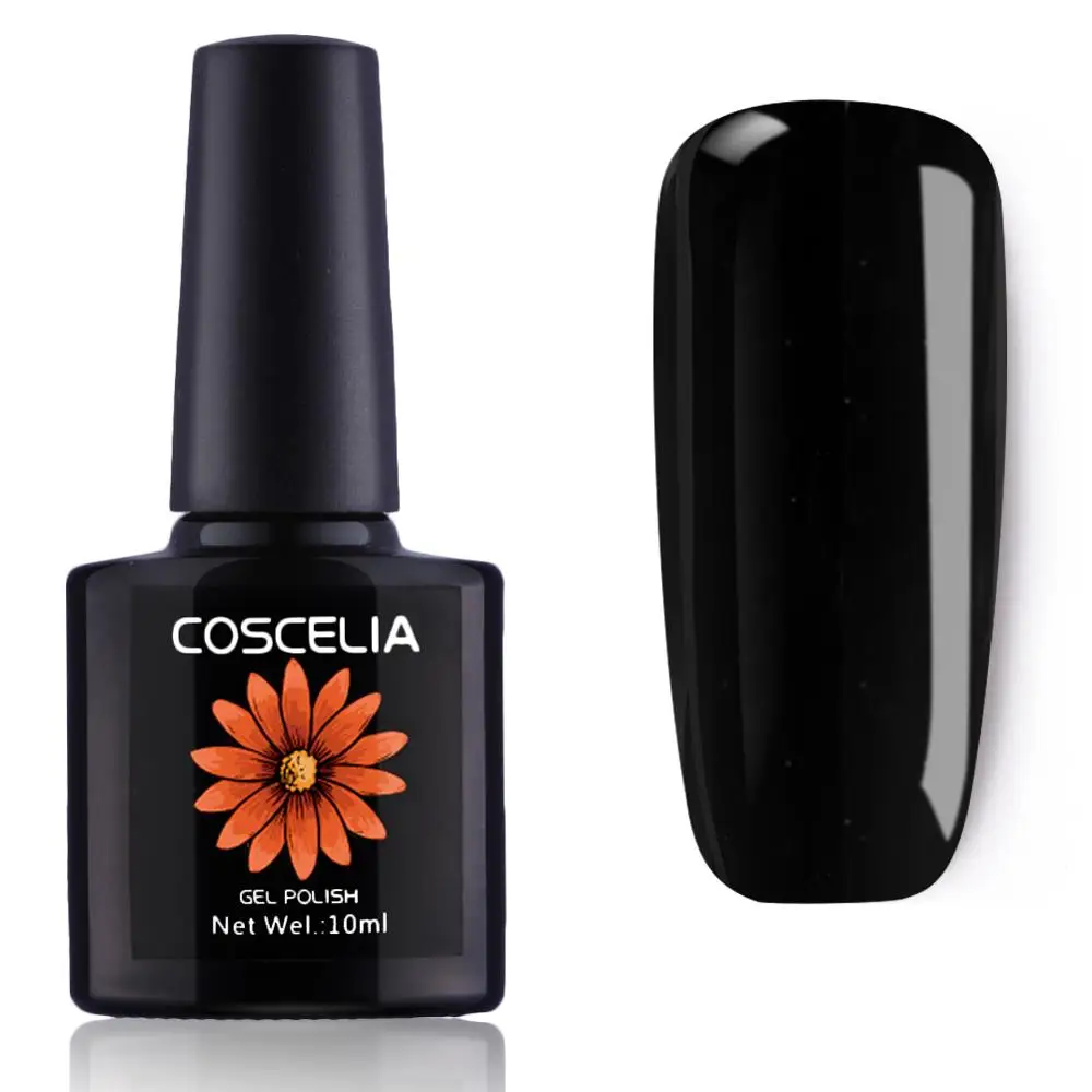 Black Gel COSCELIA 10 цветов лак для ногтей Хамелеон 10 мл гель лак для ногтей Гибридный базовый верхний слой гель-краска для нейл-арта маникюра - Цвет: Black Gel