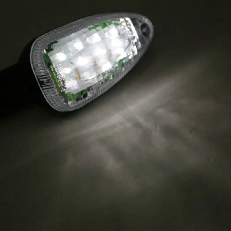 

2x Turn Signal Light LED White Lens ABS NEW 12V For Harley Sportster Yamaha Honda Universal Motorcycle Scooter
