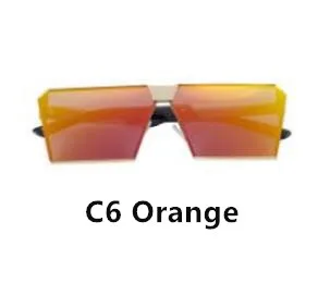 c6 orange Emosnia, трендовые Квадратные Солнцезащитные очки для женщин, UV400, прозрачные солнцезащитные очки, фирменный дизайн, унисекс, солнцезащитные очки, шестигранная Металлическая оправа, мужские оттенки - Цвет линз: c6 orange