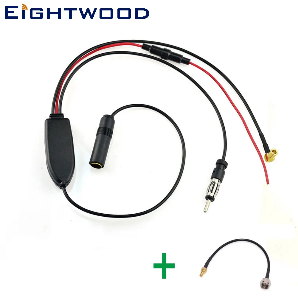 

Eightwood FM/AM к DAB/DAB +/FM/AM усилитель антенны для автомобильного радио/конвертер/сплиттер и радиочастотный разъем SMB К F антенный кабель адаптера