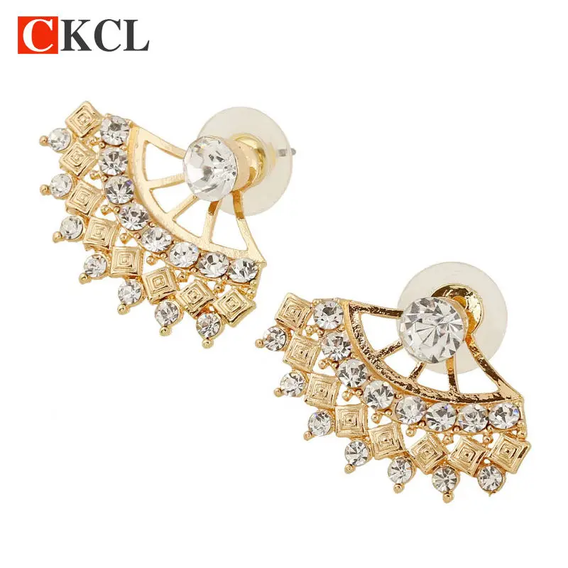 2017 модная серьга с большим кристаллом позолоченные серебряные серьги пусеты для