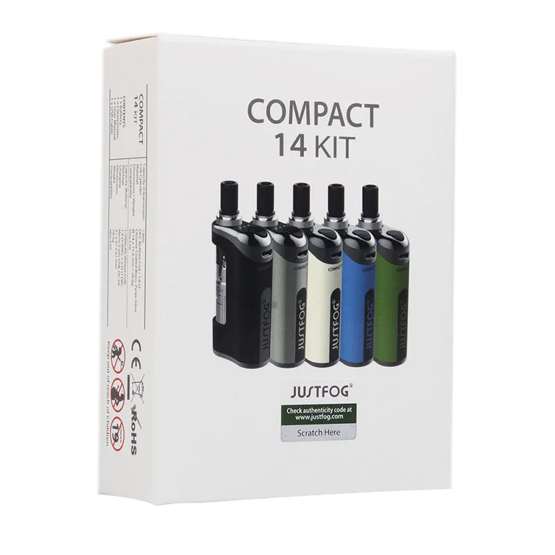 Набор вейпа JUSTFOG Compact 14 Starter с атомайзером 1 8 мл Q14 катушка 6 Ом аккумулятор 1500 мАч
