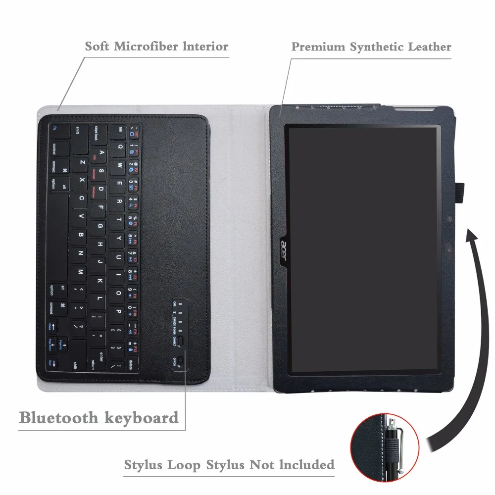 2в1 съемный чехол с клавиатурой Bluetooth для планшета acer Iconia One 10(B3-A40) 10,1 дюймов