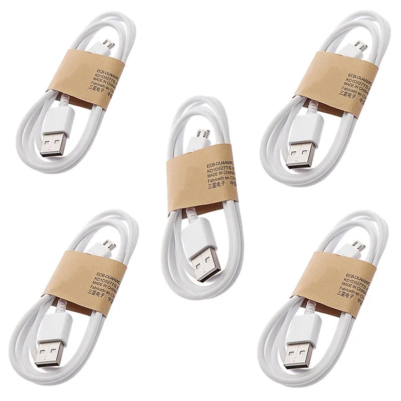 Белый 5 шт. Micro USB кабель для зарядки и синхронизации данных для lenovo samsung Galaxy S4 i9500 S5 huawei Y6 Y9 Honor 7A 8A 8X 7X Android Phone - Цвет: Белый