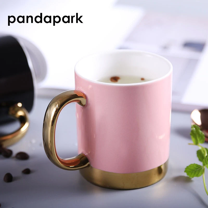 Розовая Керамическая индивидуальная кофейная чашка Pandapark мультяшная молочная