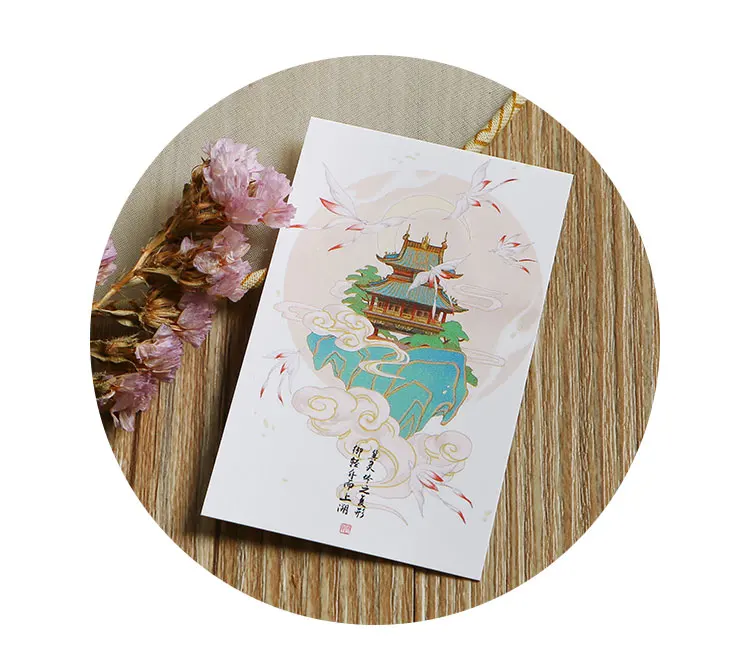 28 Sheets/Set Ancient Mythology Luo Shen Fu Lomo Card Cartoon Mini Postcard Message Card Christmas Gifts