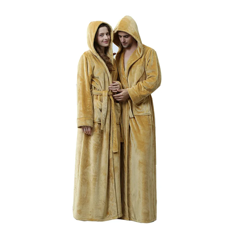 Мужское зимнее пальто Мужская Ночная рубашка плюшевые халаты халат домашний