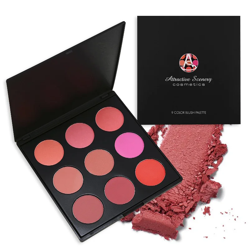 Палитра теней для век Make up 9 цветов румяна Палетка макияжа Румяна лица палитра