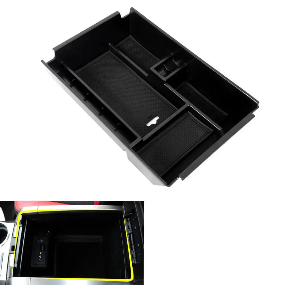 

Центральной консоли коробка для хранения паллет контейнер дополнительный уборки Органайзер чехол для Ford F150 F-150 2009-2014 2015-2017 стайлинга автомо...
