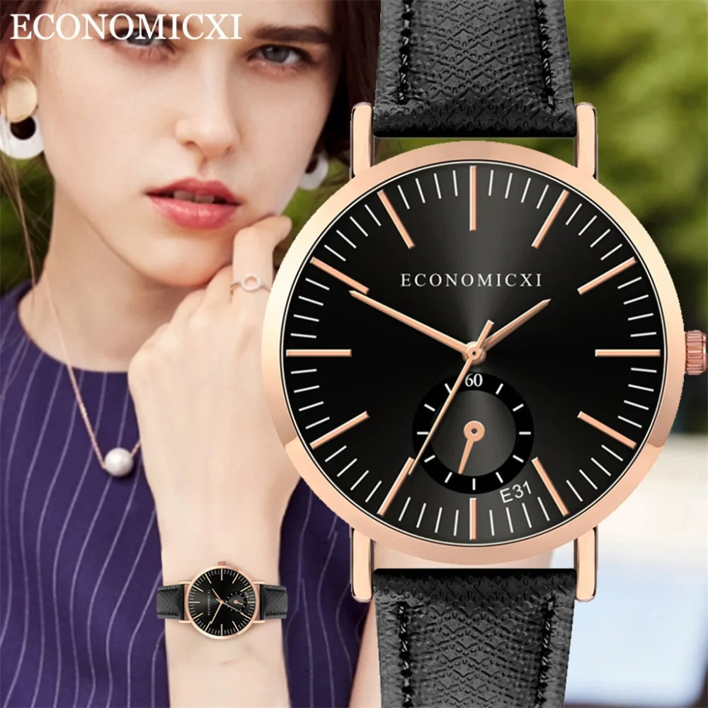 Montre Femme Модные Простые большие часы с ремешком без цифровых одноглазых круглых