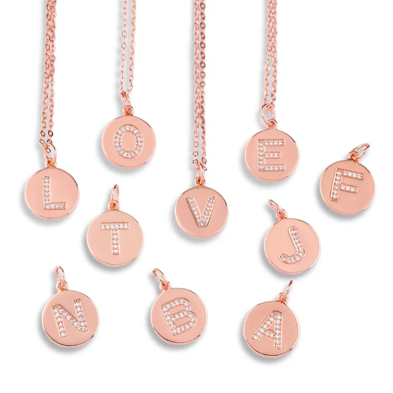Ожерелье OCERIO с фианитами и инициальными буквами крошечное ожерелье круглым