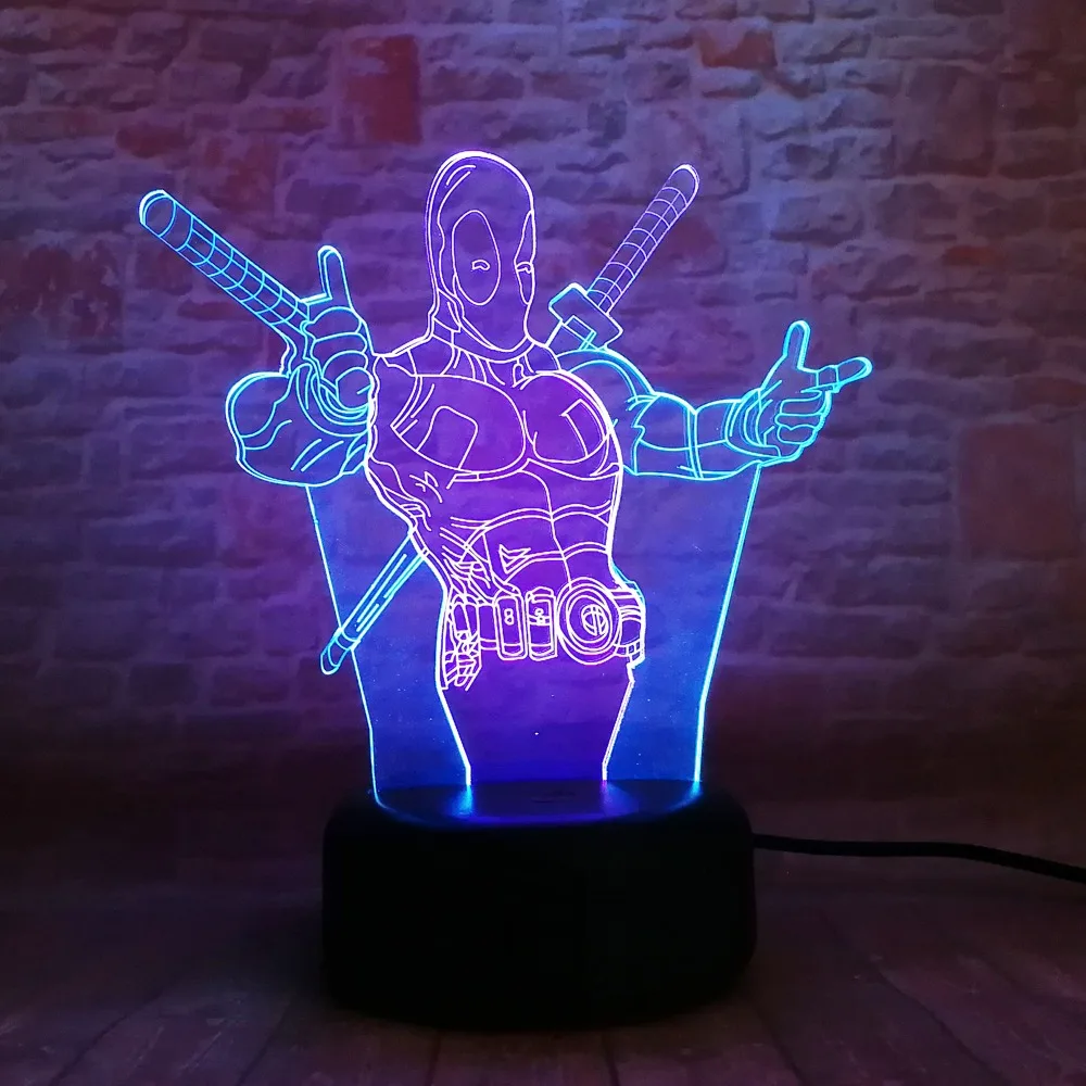 5 различных супергероев Человек-паук 3D лампа 7 цветов светодиодный градиентный ночной Светильник дети Lampara спящий творческий подарок на праздник