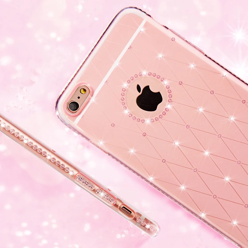 чехол на айфон 6s 6 plus со стразами SULADA Роскошные силиконовый бриллиант блеск чехлы