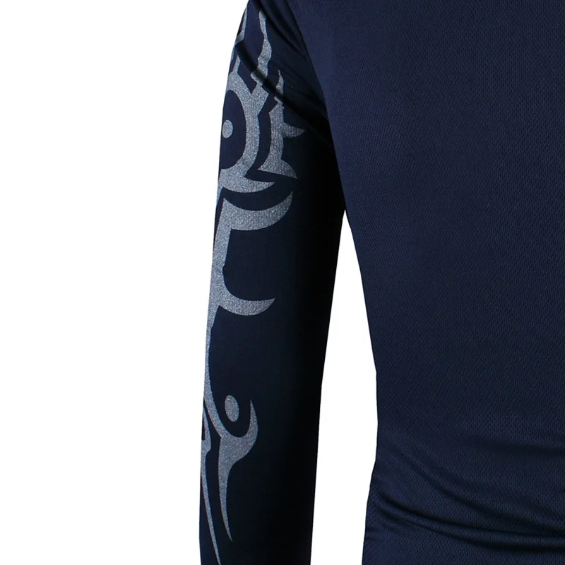 LASPERAL Татуировка напечатанная футболка с длинным рукавом мужская летняя Осенняя