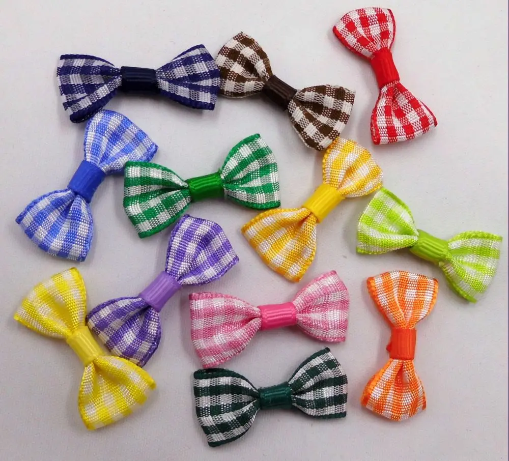 Пестротканая лента мини бант подарочная упаковка для одежды DIY аксессуары 100 шт