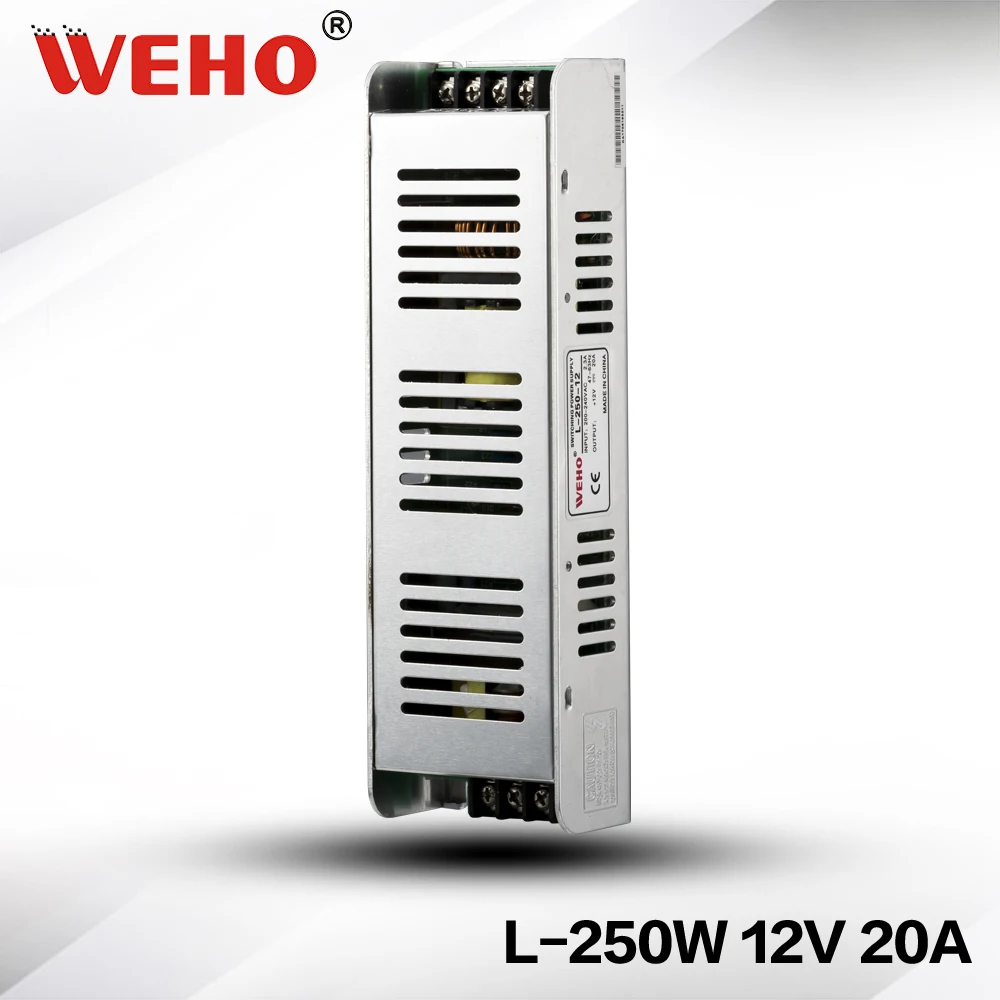 (L 250 12) WEHO 20A 12V Питание 250W светодиодный драйверы 220V AC к DC 12 вольт трансформаторы