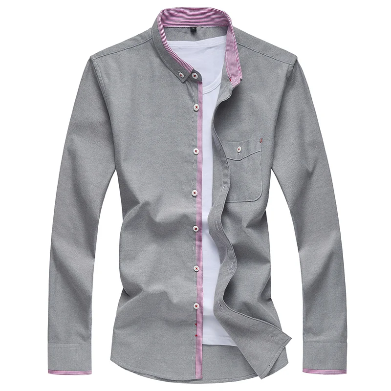 Повседневные рубашки для простого типа классический стиль с длинными рукавами