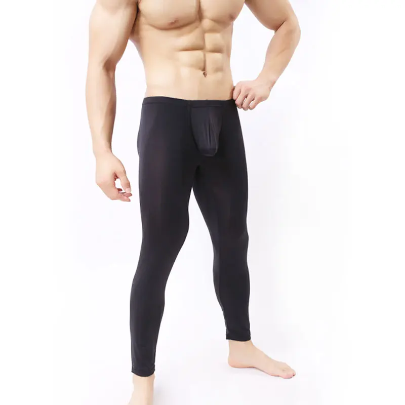 1 шт. сексуальные мужские легинсы с u мешком прозрачные капри из ледяного шелка