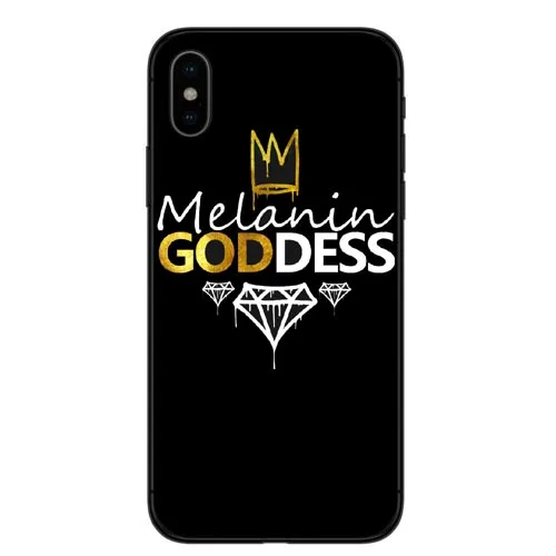 2 банца Melanin Poppin Aba Чехлы для iPhone X модные черные девушки мягкий TPU телефон чехол 5 5S