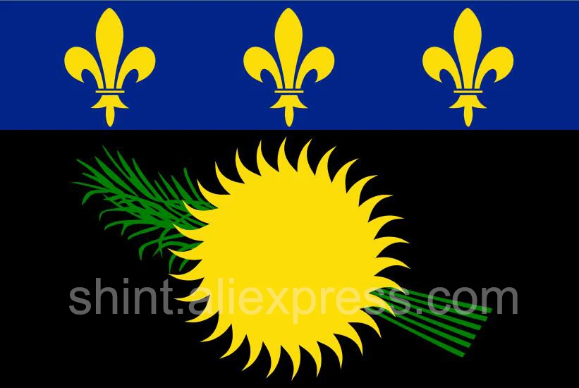 French Unofficial flag of Guadeloupe (local) 3ft x 5ft Polyester Banner Flying 150* 90cm Custom outdoor |