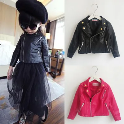 Детская мотоциклетная куртка из ПУ кожи на молнии сбоку|jacket outerwear|outerwear kidskids outerwear