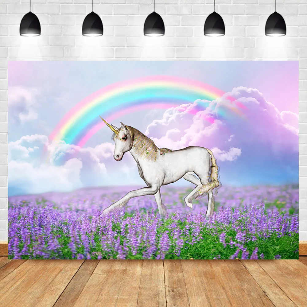 NeoBack Rainbown Единорог фон для фотосъемки облачная Страна Чудес фиолетовый