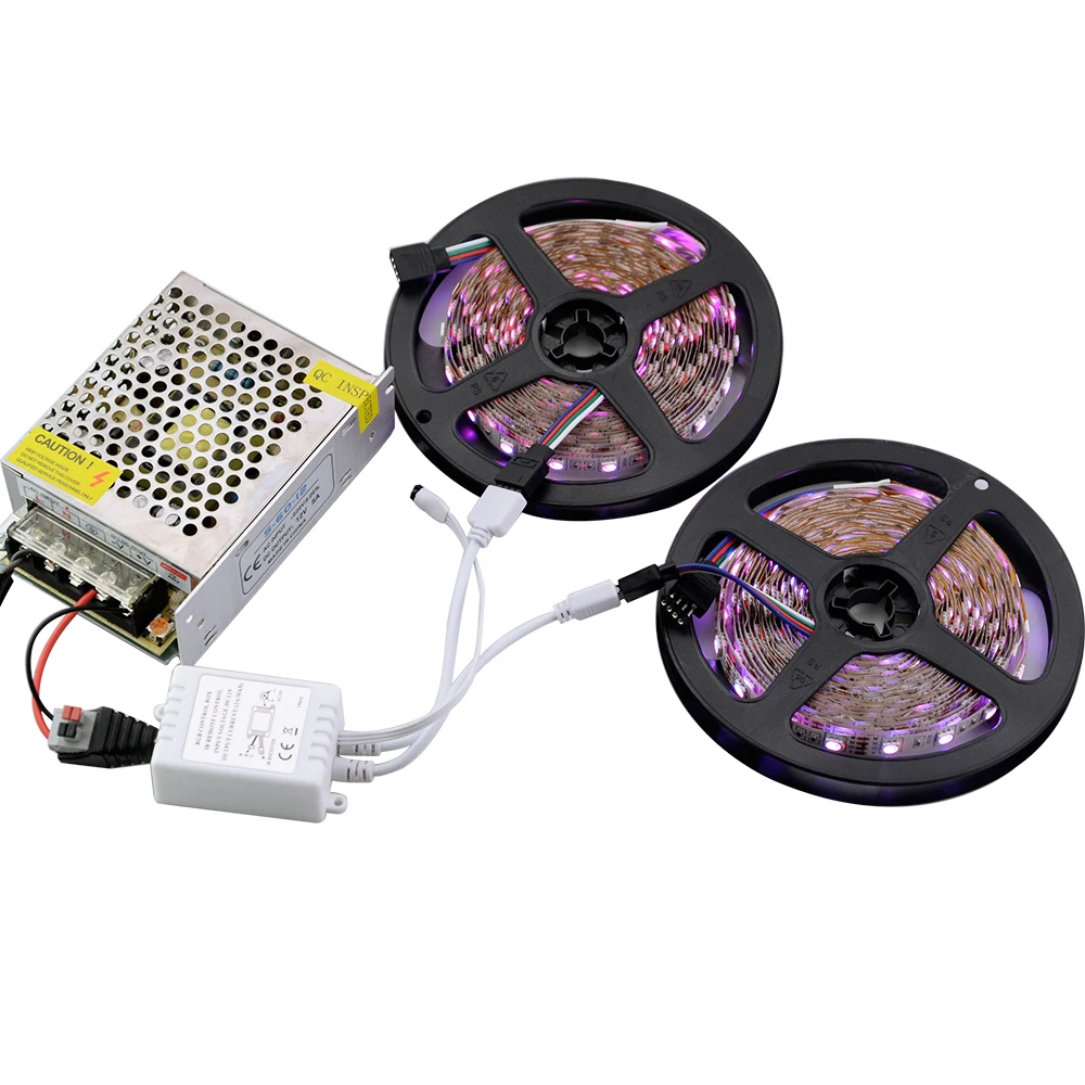 5 м 10 15 Светодиодная лента SMD5050 RGB Гибкая Фея Рождество свет + адаптер питания пульт