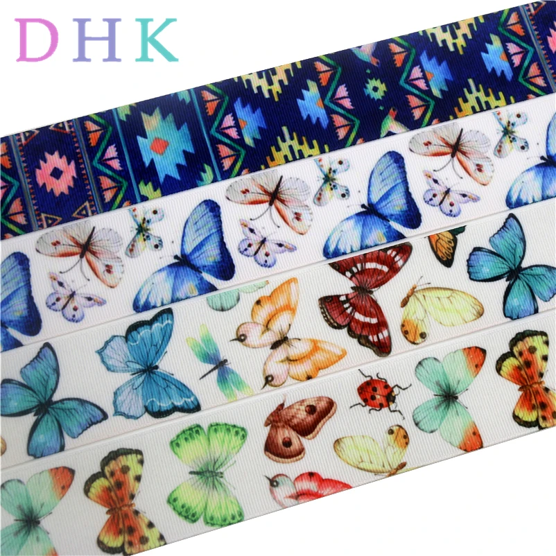 DHK 1 5 'Ƌ ярдов в ацтекском стиле с принтом бабочки grosgrain ленточный аксессуар