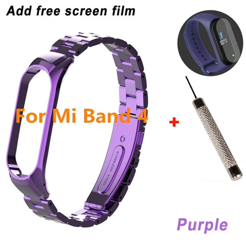 Mi band 3 mi band 4 сменный металлический ремешок на запястье браслет из нержавеющей стали браслеты mi Band 3 ремешок для Xiaomi mi band 4 - Цвет: tool protector mi 4