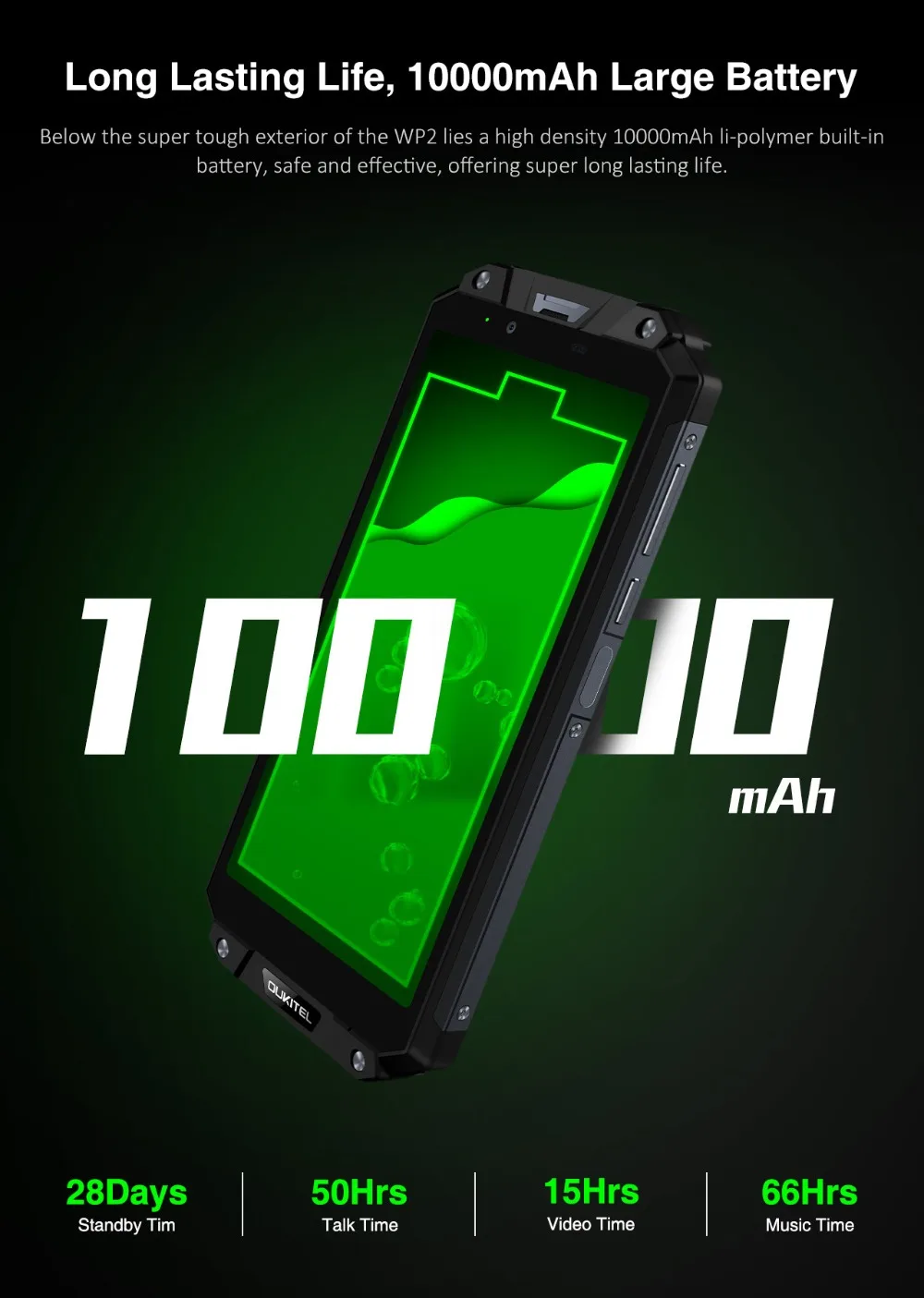 Флэш продажи OUKITEL WP2 6 0 дюйма 18:9 10000 mAh Мобильный телефон MT6750T Восьмиядерный 16MP