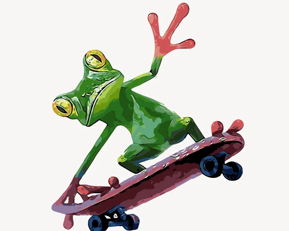 Набор для рисования по номерам на самокате лягушка|decorative painting|painting for living roomfrog painting |