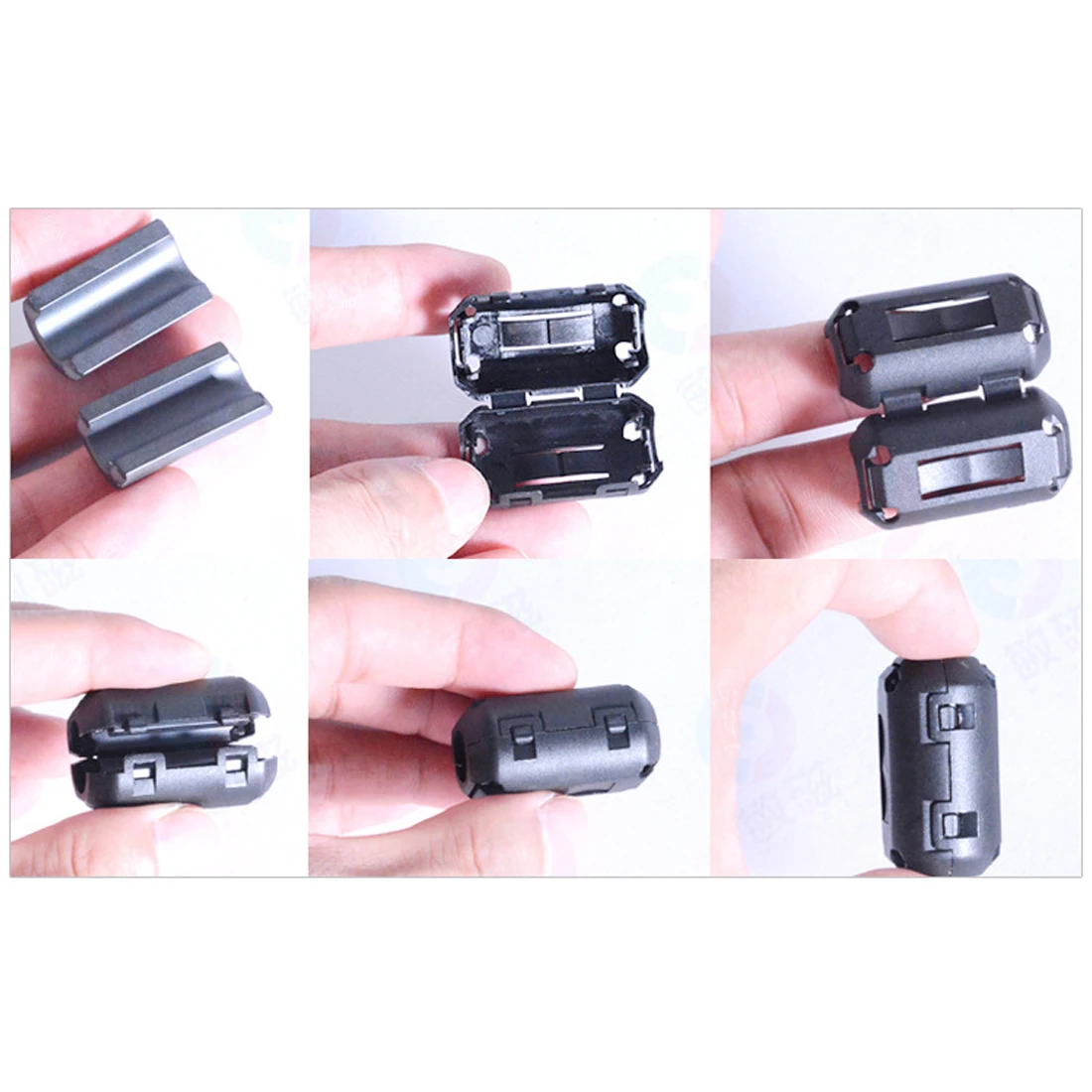 5 шт. черная пластиковая клипса на EMI RFI Шум подавитель мм кабель с ферритовым