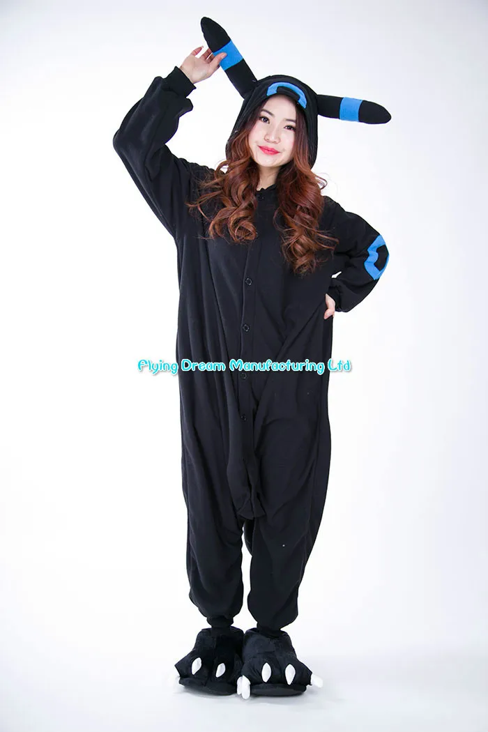 Косплей Аниме Синий блестящий умбреон Покемон Onesie костюмы на Хэллоуин для