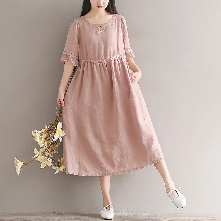 Женское платье для беременных Fdfklak розовое Повседневное большого размера Одежда