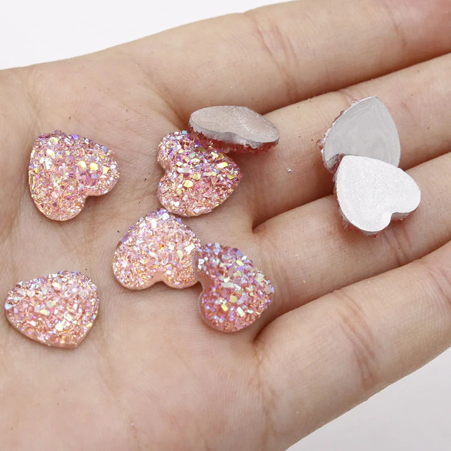 30 шт. в ассортименте искусственная Друза кабошон бусины 12 мм форме сердца с