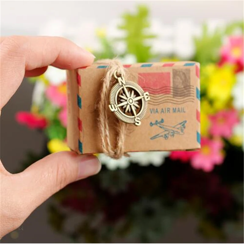 Свадебные сувениры и подарки из крафтовой бумаги 50 шт. коробки шоколад сладости