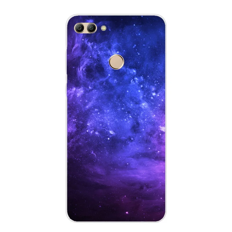 Силиконовый чехол для телефона, для huawei Y9 мягкий чехол для телефона пространство художественный Принт Крышка для huawei Y 9 Y9 Прозрачный Бампер бант из ленты TPU с изображением Y9