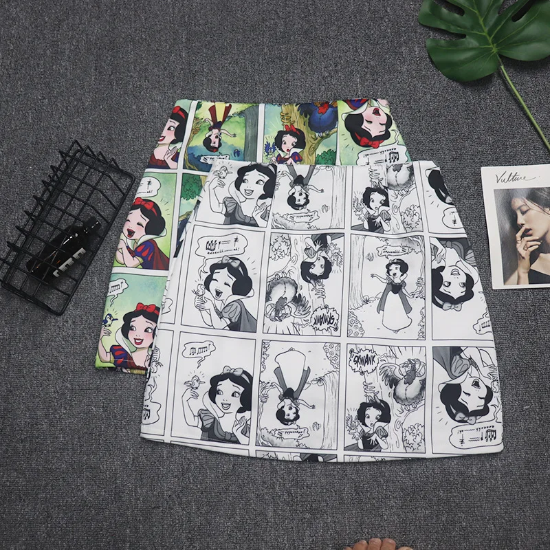 Gothic Cartoon Cute Print Comic Skirt Summer A Line Short Streetwear Ulzzang Skirts Womens Gonne Donna Estive Faldas Cortas