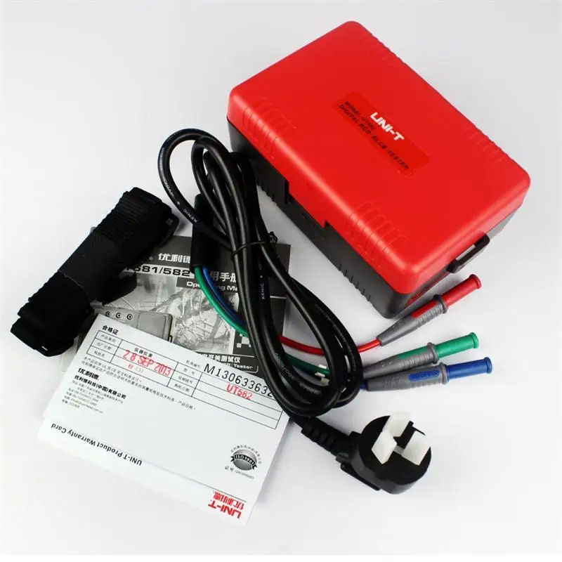UNI T UT582 цифровой RCD (ELCB) тестер авто рампы утечки выключатель счетчик с