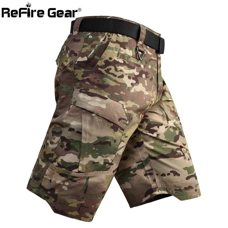 Refire gear мужские камуфляжные армейские тактические короткие штаны, военные боевые шорты с несколькими карманами, летние водонепроницаемые рабочие шорты для солдата