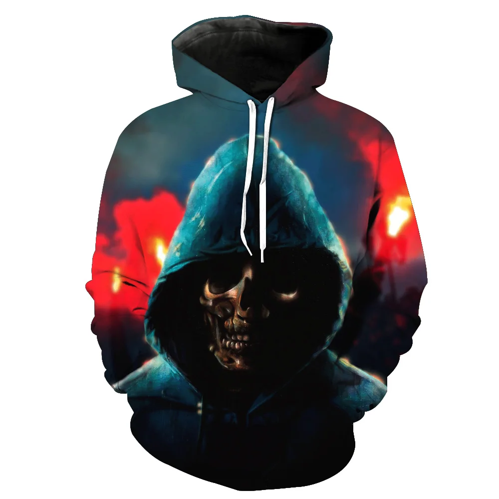 

2019 New Fashion Sweatshirt Men / Women 3d Hoodies Print Skull terrible hideous pattern Slim Unisex Slim Stylish Hooded Hoodies