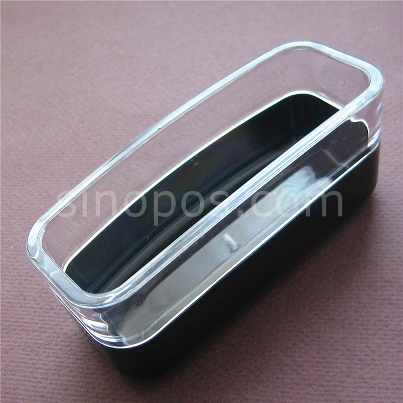 Настольный диспенсер для визитных карточек офисный пластиковый прозрачный