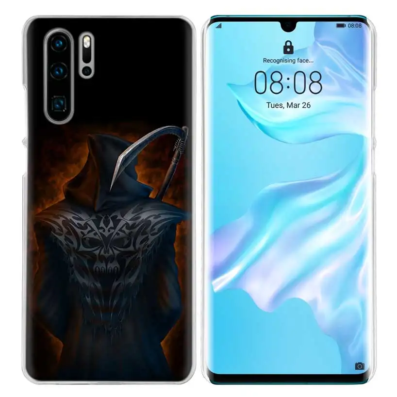 03 Чехол Grim Reaper Skull Skeleton для huawei P20 P30 P Smart Nova 4 3i P10 P9 P8 mate 10 20 lite Pro Mini жесткий чехол для телефона из ПК - Цвет: 03