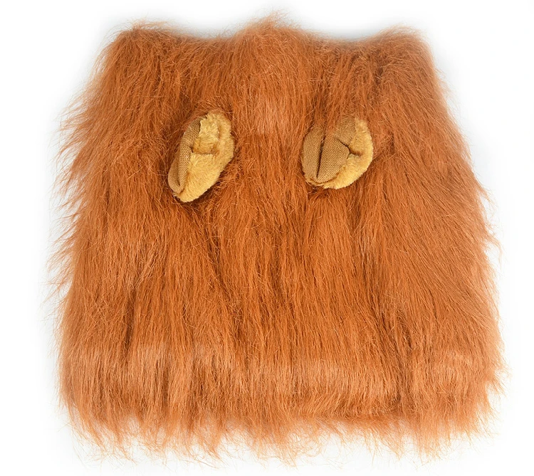 Brown with Ear Забавный костюм для собак, одежда для собак, парик для Льва, парик, стрижка коричневого льва, уход за волосами для больших аксессуаров для домашних питомцев собак - Цвет: Brown with Ear
