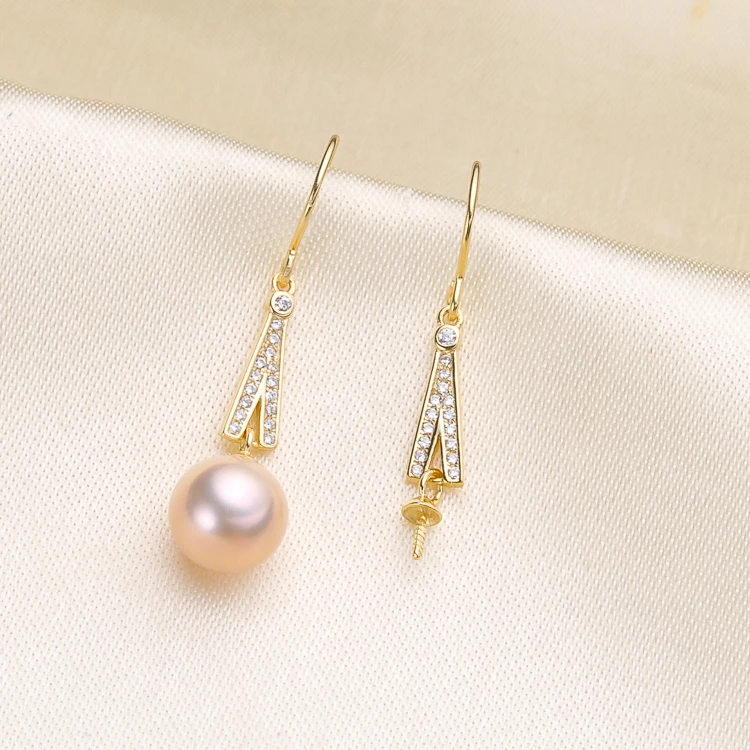 S925 Pure Silver Earrings Holder Women DIY Pearl Jewelry Fittings Silver&ampGold Color 3Pairs/Lot | Украшения и аксессуары