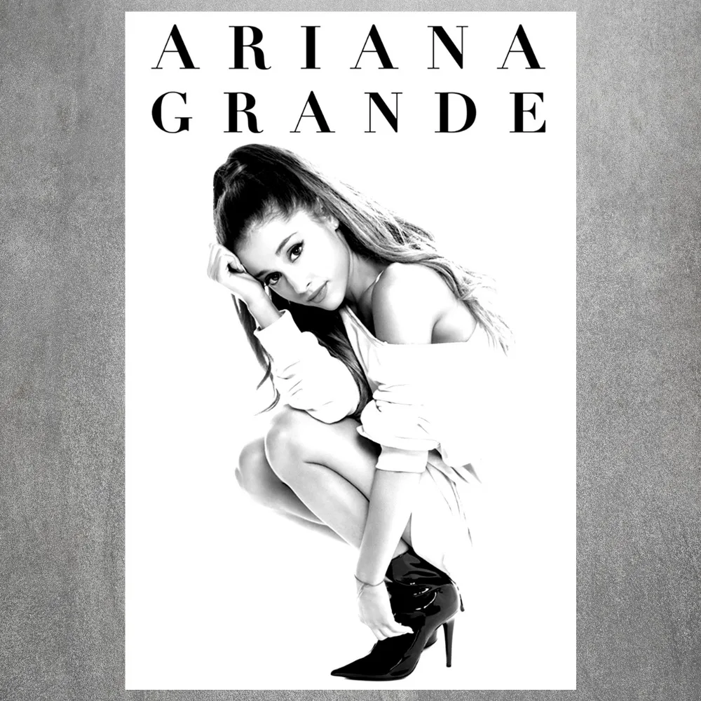 Довольно Ariana Grande Винтаж Ретро Плакаты и печатает украшение дома холст картины Современные стены Книги по искусству картина шелк Ткань